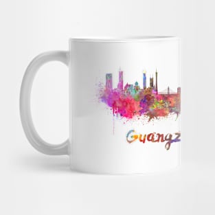 Guangzhou skyline in watercolor Mug